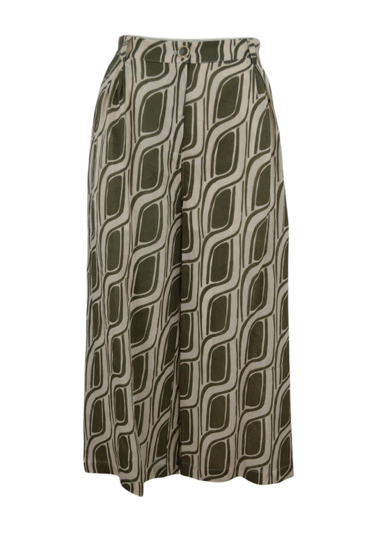 LIU-JO Pantalone Lungo Beige/Verde WA5484T6862