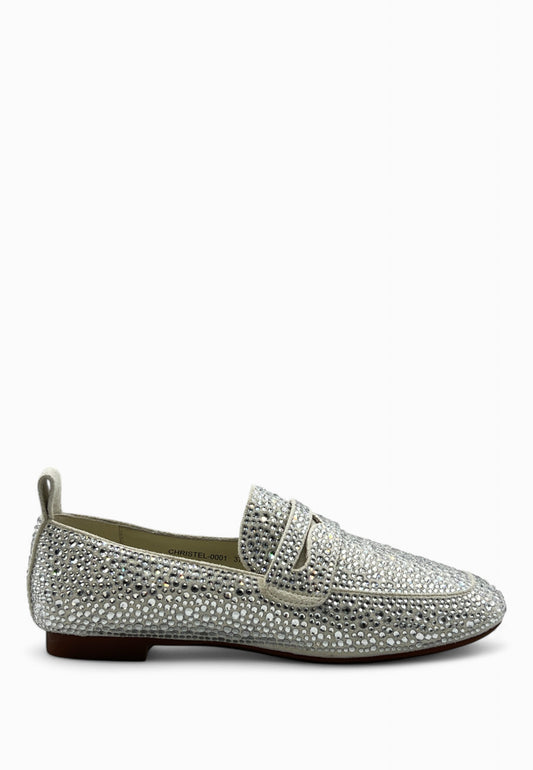 MASSIMO SANTINI Mocassino Strass Bianco CHRISTEL