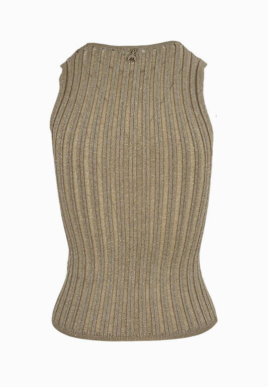 PATRIZIA PEPE Maglia Lurex Beige 2K0309K254L