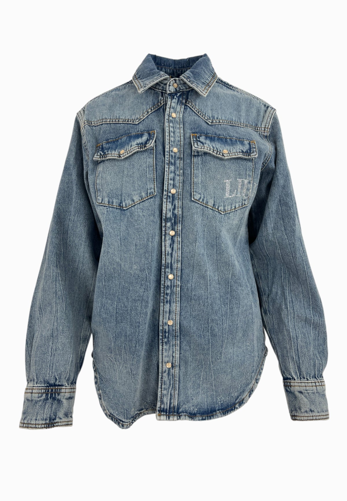 LIU-JO Camicia Jeans Over Blu Denim UA5203D4306