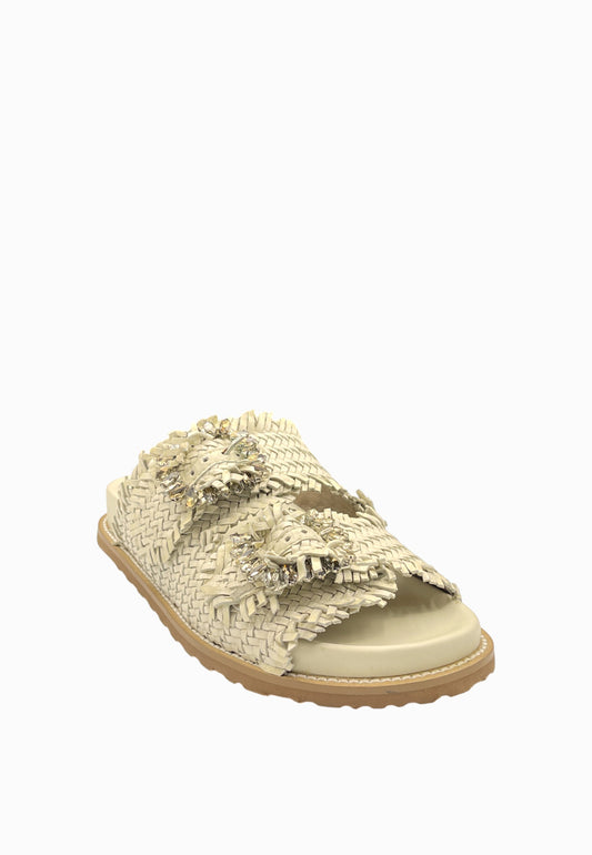 CB FUSION Sandalo in Pelle Bianco CB.K221.02