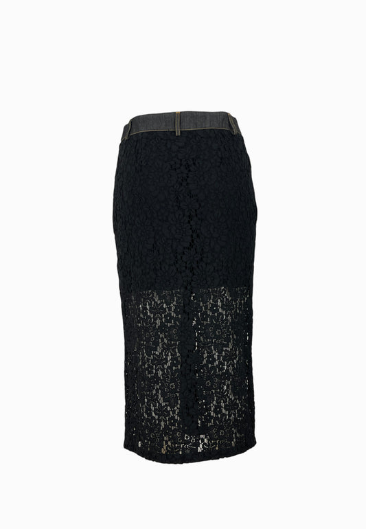 LIU-JO Gonna Longuette Nero Denim UF5207J4078