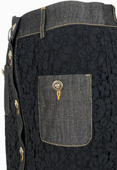 LIU-JO Gonna Longuette Nero Denim UF5207J4078