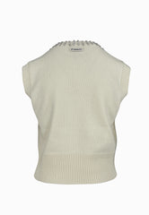 PINKO Gilet Maxi Rib PONZIANE Bianco 105639A2TR