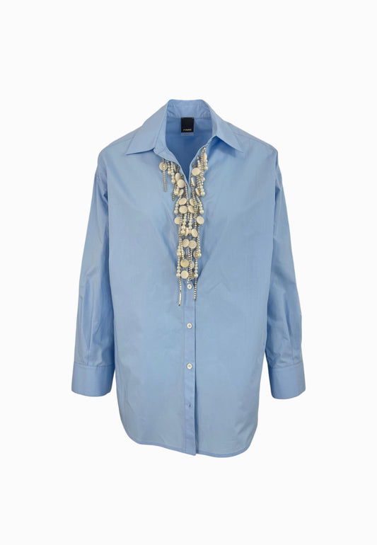 PINKO Camicia Popeline CAPIRAI Blu 104708A2PJ
