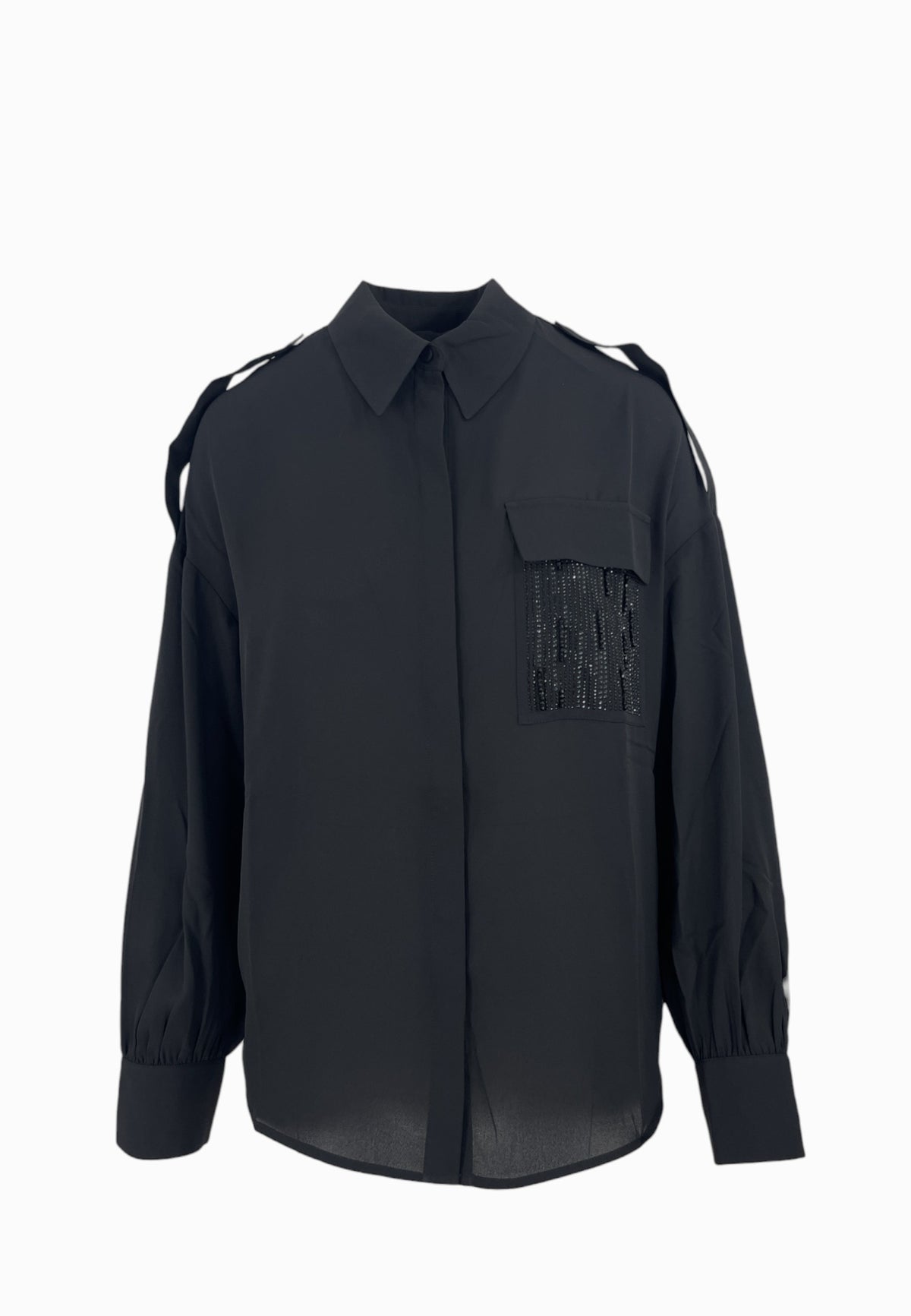 LIU-JO Camicia Tasche ECS Nero CF5210TS109