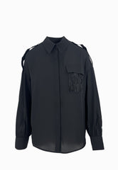 LIU-JO Camicia Tasche ECS Nero CF5210TS109