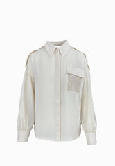 LIU-JO Camicia Tasche ECS Bianco CF5210TS109