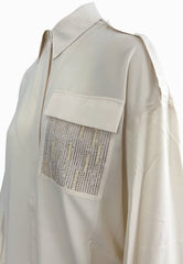 LIU-JO Camicia Tasche ECS Bianco CF5210TS109