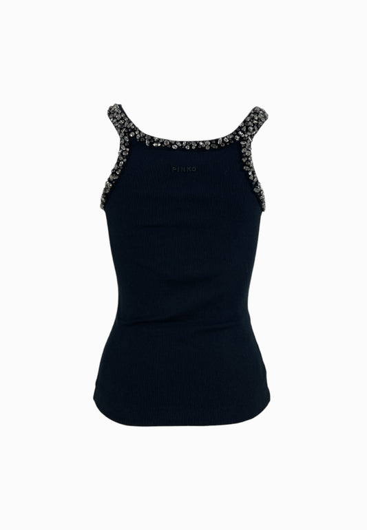 PINKO CORIANDOLI CANOTTA NERA 104109A2TM Z99