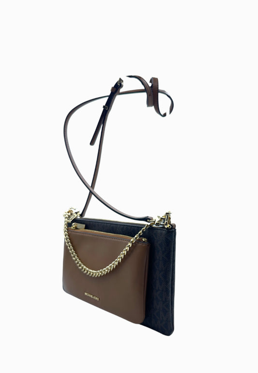 MICHEAL KORS BORSA TRACOLLA MARRONED LOGATO