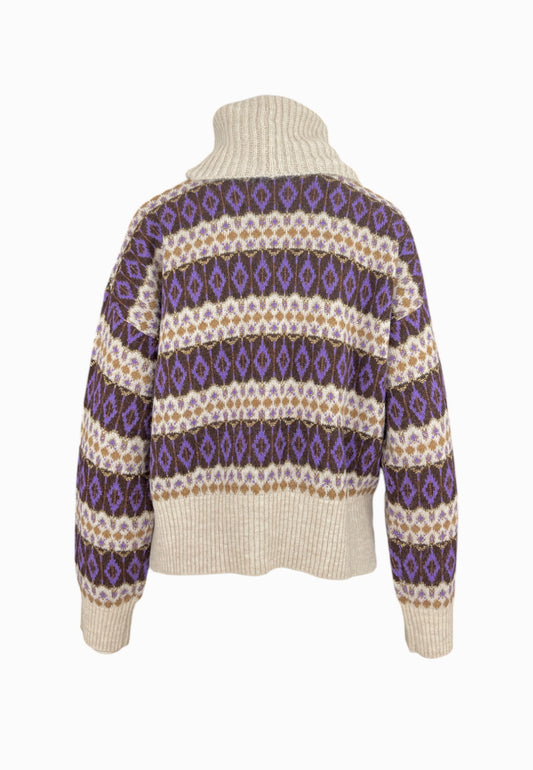 LIU-JO MAGLIA DOLCEVITA VIOLET-BEIGE