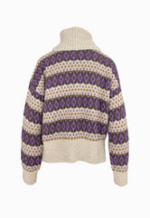LIU-JO MAGLIA DOLCEVITA VIOLET-BEIGE