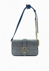 PINKO LOVE ONE SLOUCHY BABY BORSA ARGENTO-ORO