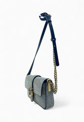 PINKO LOVE ONE SLOUCHY BABY BORSA ARGENTO-ORO