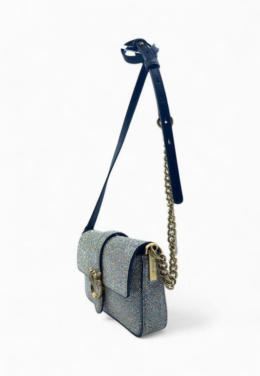 PINKO LOVE ONE SLOUCHY BABY BORSA ARGENTO-ORO
