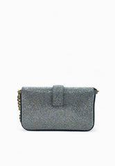 PINKO LOVE ONE SLOUCHY BABY BORSA ARGENTO-ORO