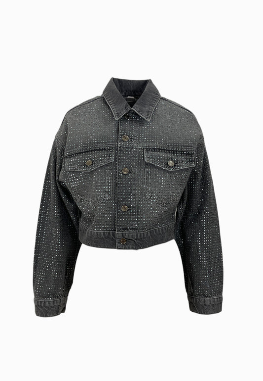LIU-JO GIUBBINO FULL STRASS GRIGIO