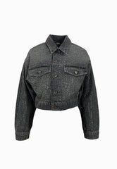 LIU-JO GIUBBINO FULL STRASS GRIGIO