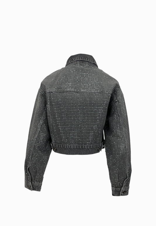 LIU-JO GIUBBINO FULL STRASS GRIGIO