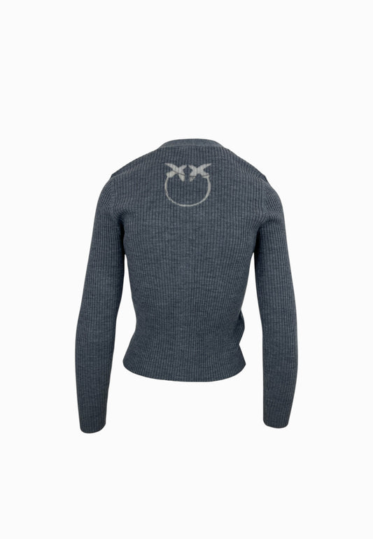 PINKO NEW TILACINO CARDIGAN LOGO GREY