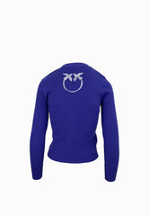 PINKO NEW TILACINO CARDIGAN LOGO PURPLE