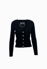 PINKO NEW TILACINO CARDIGAN LOGO NERO