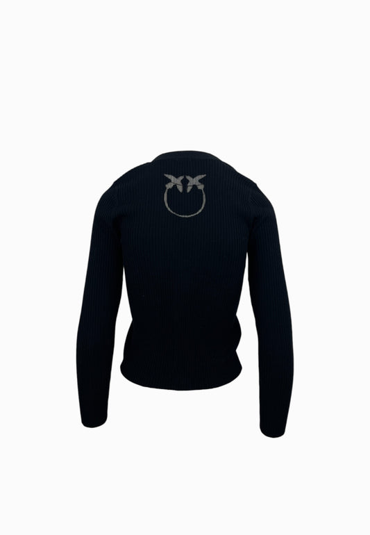 PINKO NEW TILACINO CARDIGAN LOGO NERO