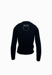 PINKO NEW TILACINO CARDIGAN LOGO NERO