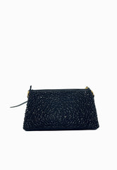PINKO DOUBLE MINI FULL STRASS BORSA NERO