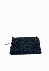 PINKO DOUBLE MINI FULL STRASS BORSA NERO
