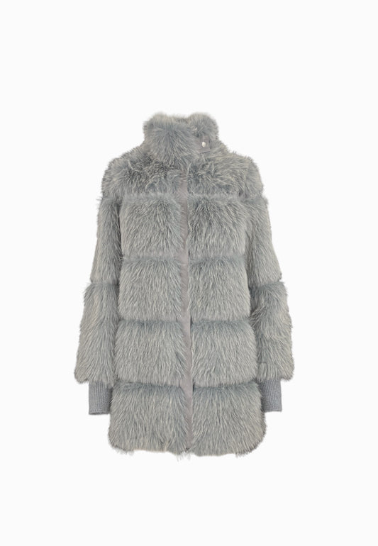 PATRIZIA PEPE ECOPELLICCIA GRAY MELANGE