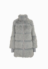 PATRIZIA PEPE ECOPELLICCIA GRAY MELANGE