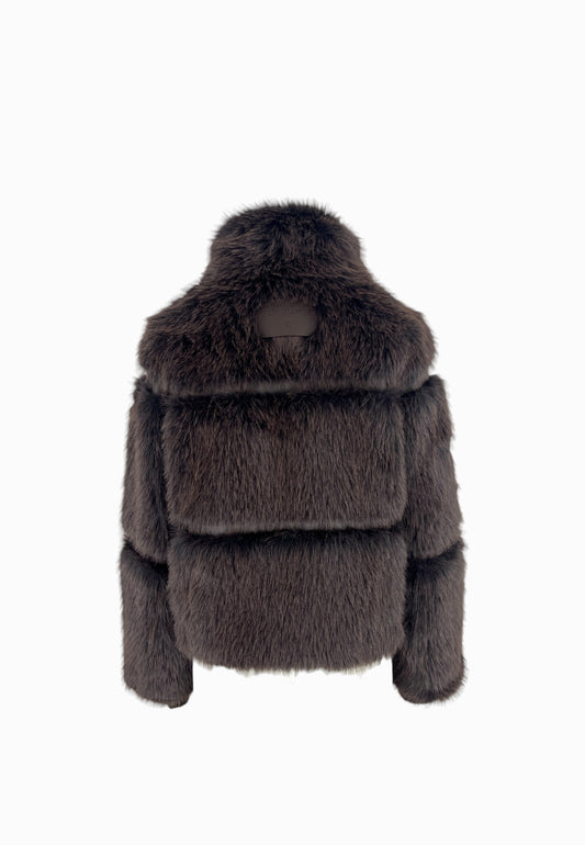 PATRIZIA PEPE ECOPELLICCIA CORTO CIOCCOLATO