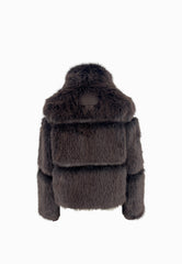 PATRIZIA PEPE ECOPELLICCIA CORTO CIOCCOLATO