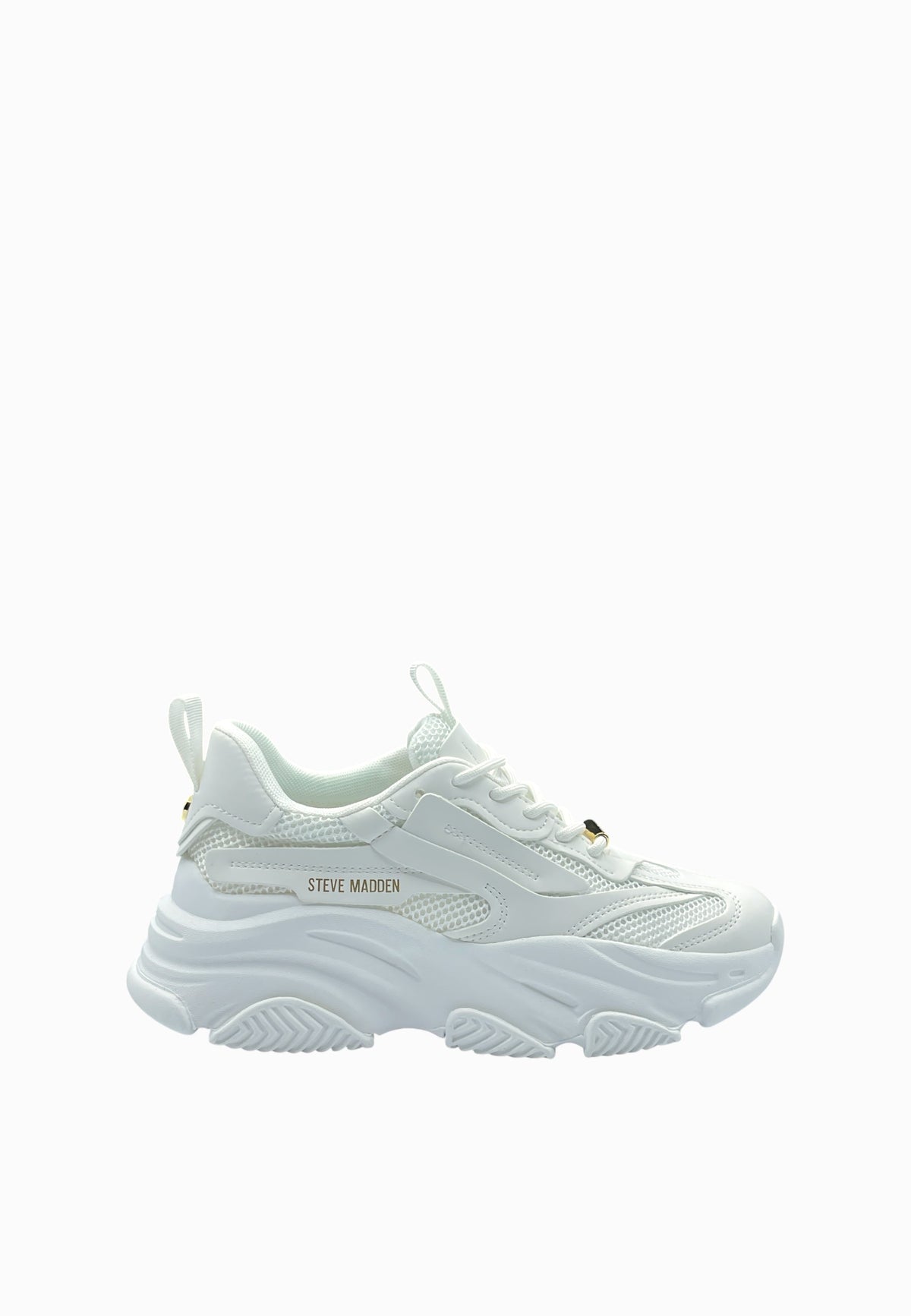 STEVE MADDEN POSSESSION SNEAKER WHITE-GOLD