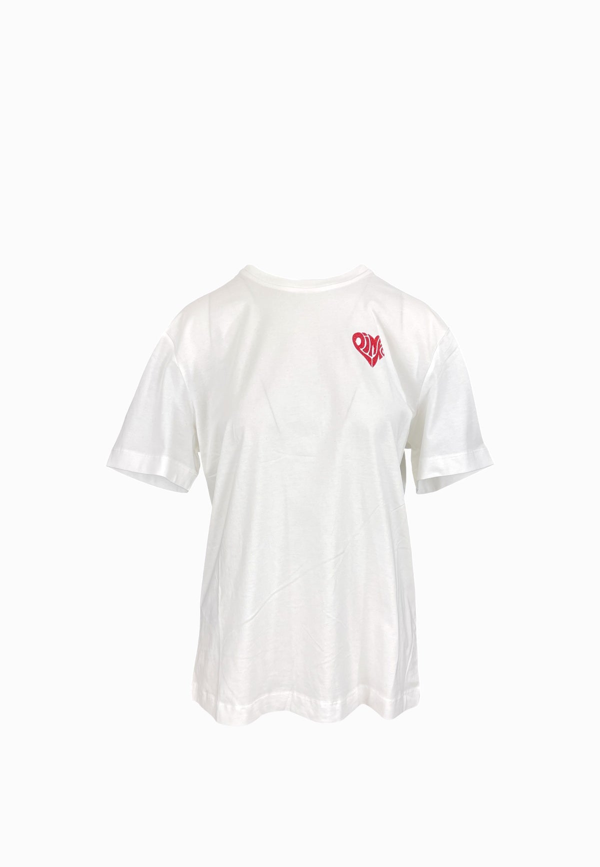 PINKO STREPITOSO T-SHIRT LOGO BIANCO ROSA