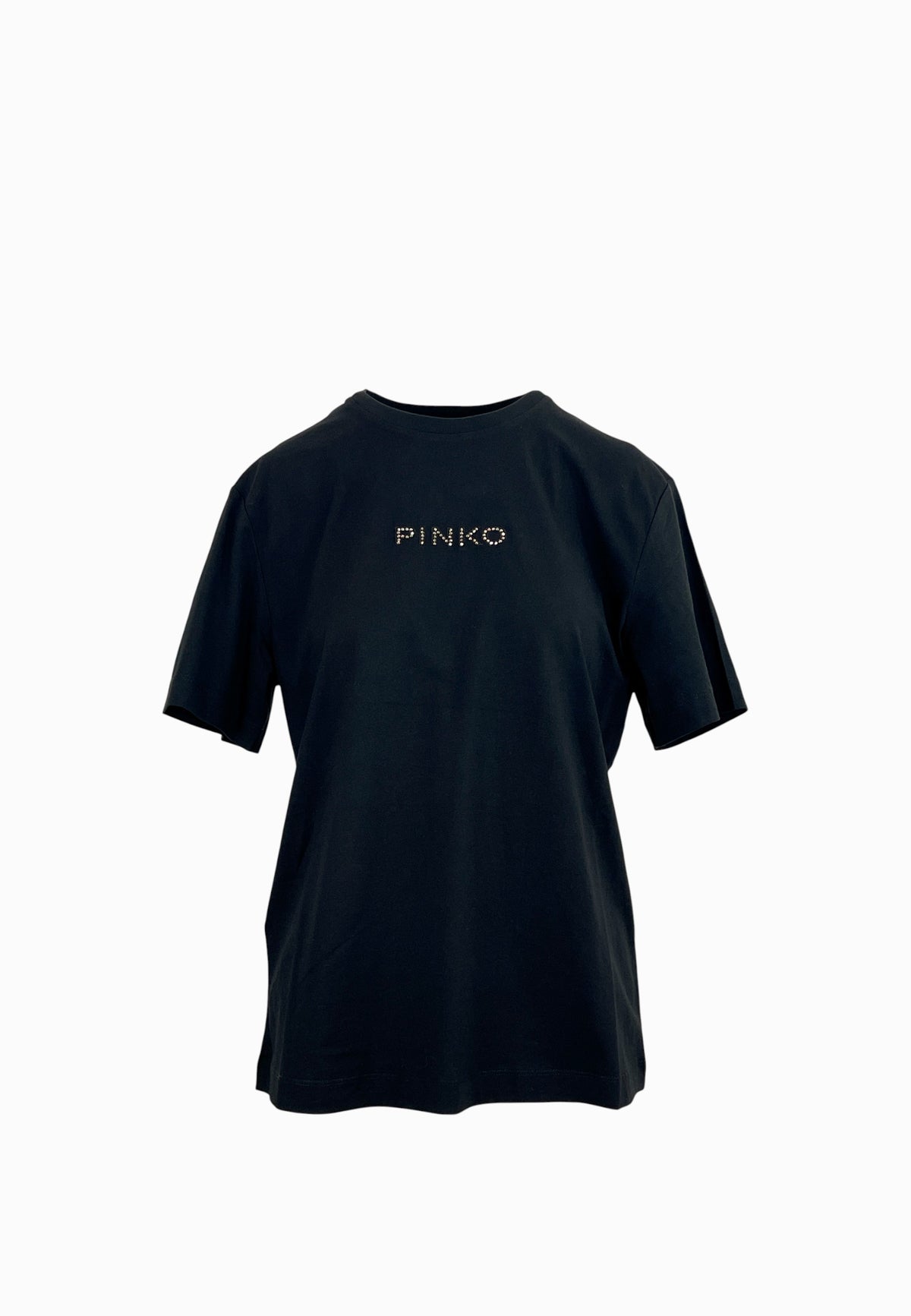 PINKO STRPITOSO T-SHIRT LOGO NERO