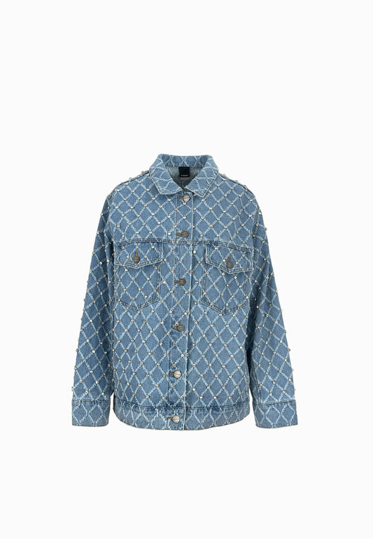 PINKO PIFFERAIOOVERSHIRT DENIM BLUE