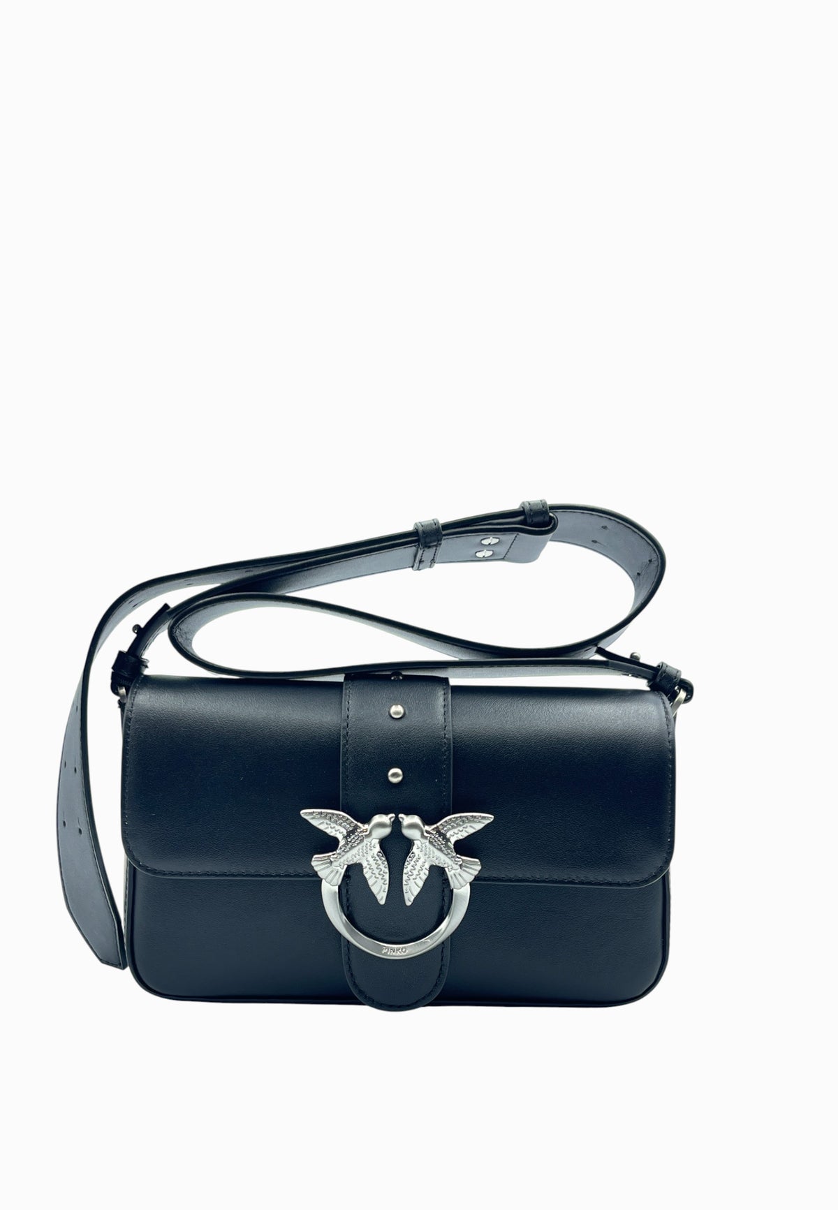 PINKO LOVE MINI SLOUCHY BORSA NERA ARGENTO