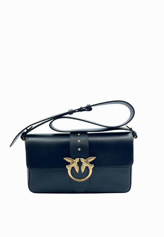 PINKO LOVE ONE CLASSIC SLOUCHY BORSA NERO-ORO