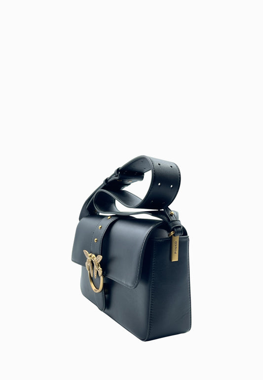 PINKO LOVE ONE CLASSIC SLOUCHY BORSA NERO-ORO