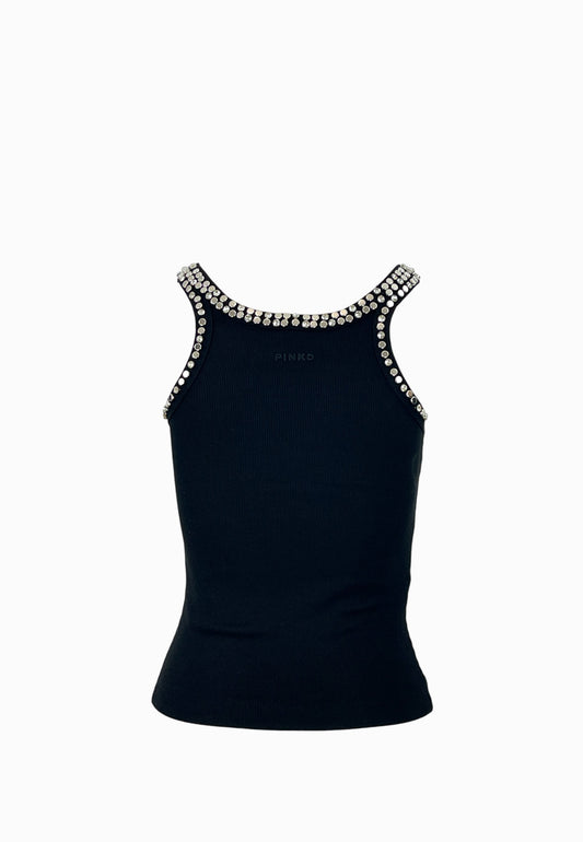 PINKO CORIANDOLI CANOTTA BLACK