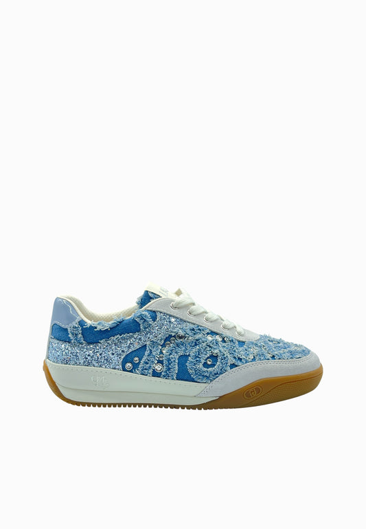 LIU-JO LEWIS 04 SNEAKER DENIM STRASS BLUE