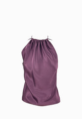 PINKO CAROTA TOP SATIN BORDEAUX