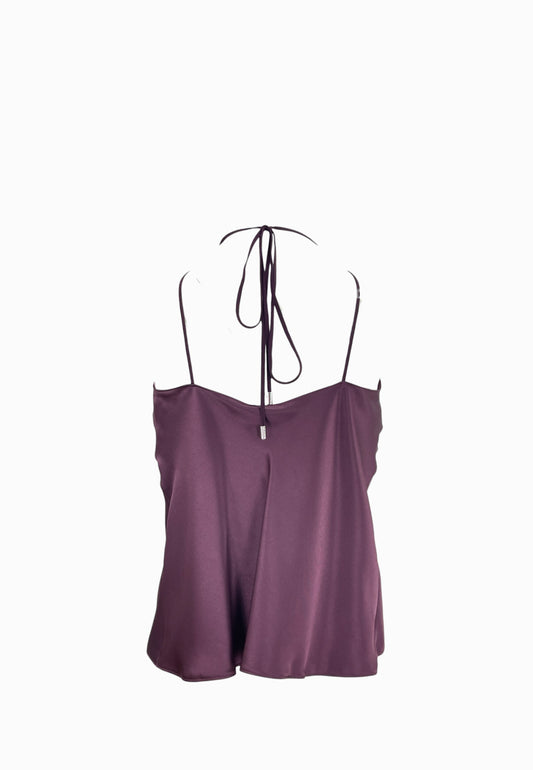 PINKO CAROTA TOP SATIN BORDEAUX