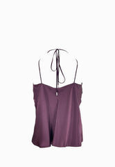 PINKO CAROTA TOP SATIN BORDEAUX