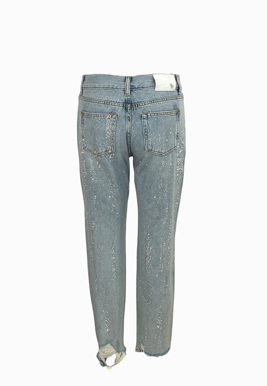 PATRIZIA PEPE PANTALONE JEANS STRASS LIGHT BLUE