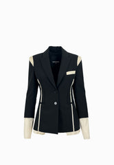 PATRIZIA PEPE GIACCA BLACK-IVORY