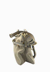 PINKO BELT BAG CLASSIC SUEDE BEIGE-GRIGIO